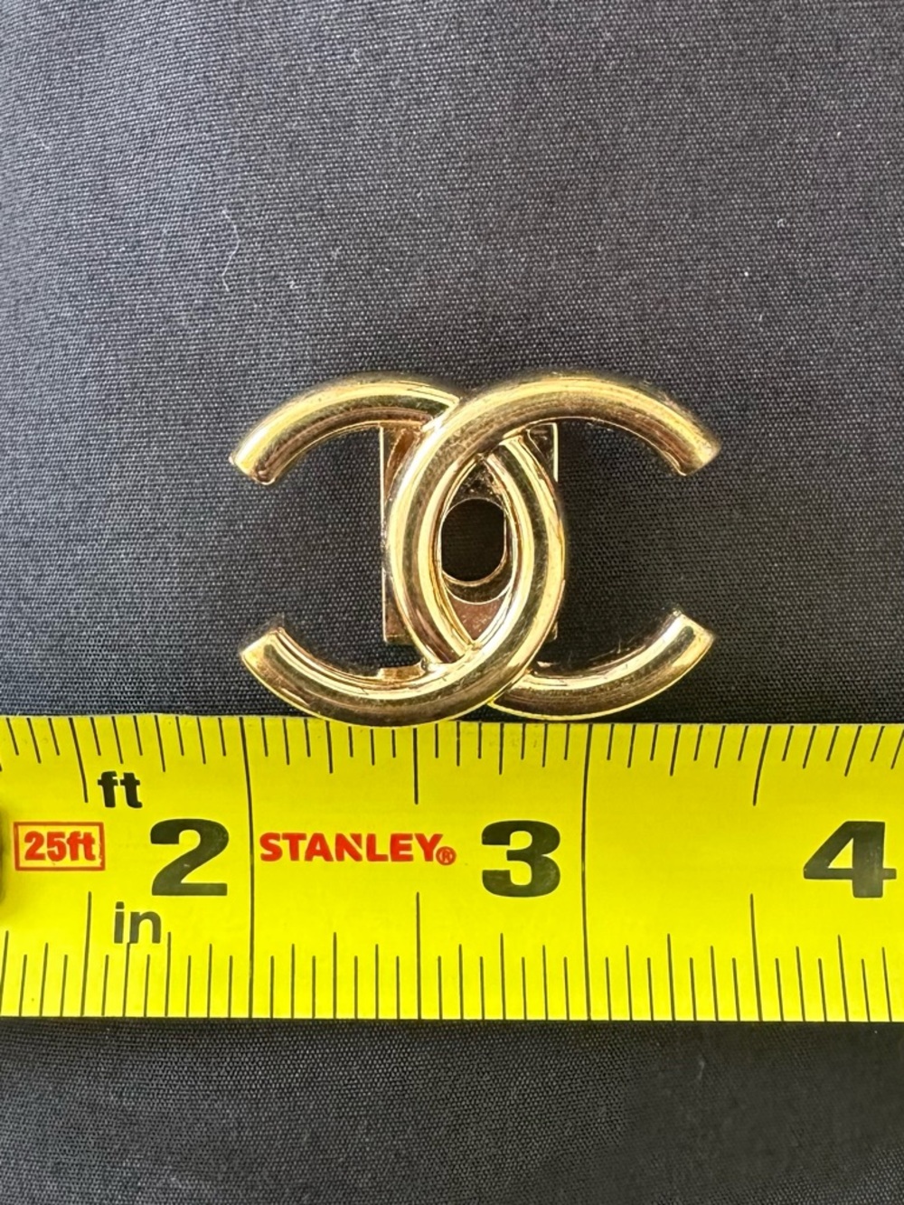 Chanel 24k gold CC turn lock bag parts hardware. - Picture 3 of 6